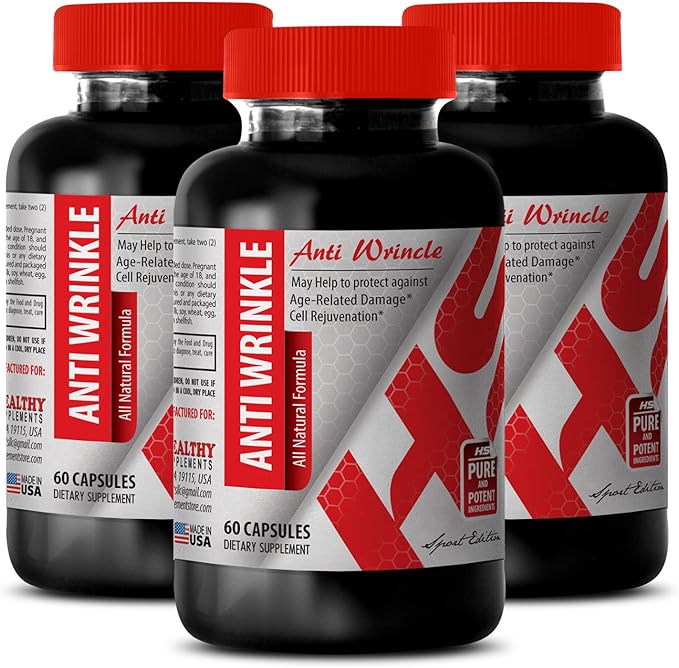 Anti-Wrinkle Supplement - Anti-Wrinkle Hyaluronic Acid Anti-Wrinkle Aloe Vera Aloe Vera and Turmeric Plant-Based Anti-Wrinkle Formula Botanical Boost Green Tea and Turmeric 2Bot