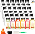 BAKHUK 36pcs 8oz Juice Bottles with Lids Food Grade Reusable Clear Containers with Black Tamper Evident Caps for Juice Milk and Other Beverages