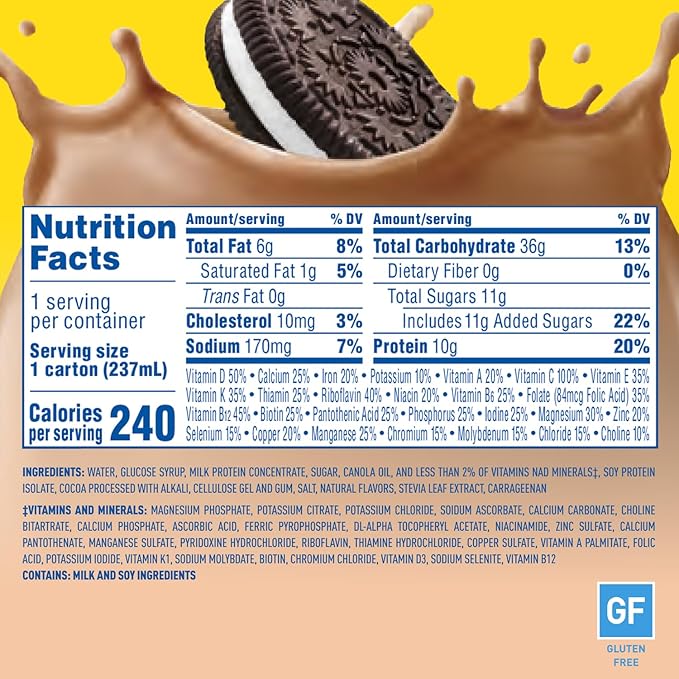 Carnation Breakfast Essentials Complete Nutritional Drink Cookies N Crème Flavor 8 oz Bottle 24 Ct