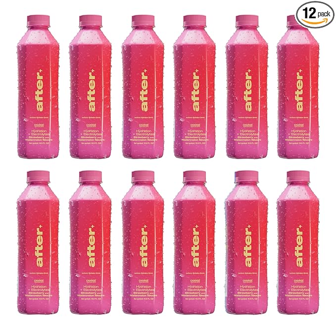 AFTER Electrolyte Drink Strawberry &amp Watermelon Flavor Electrolytes Hydration Drink 12 Pack 16.9 fl oz Bottles