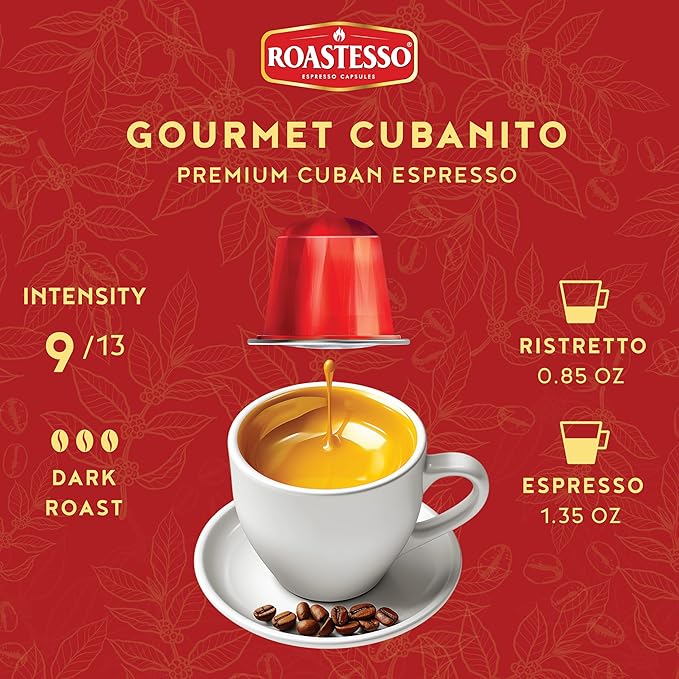 Roastesso Aluminum Espresso Capsules Variety Pack Blend Compatible with Nespresso Original Machines Medium to Dark Roast Intensity 8-13 Ristretto Recyclable Coffee Pods Packed in USA (40 Count)