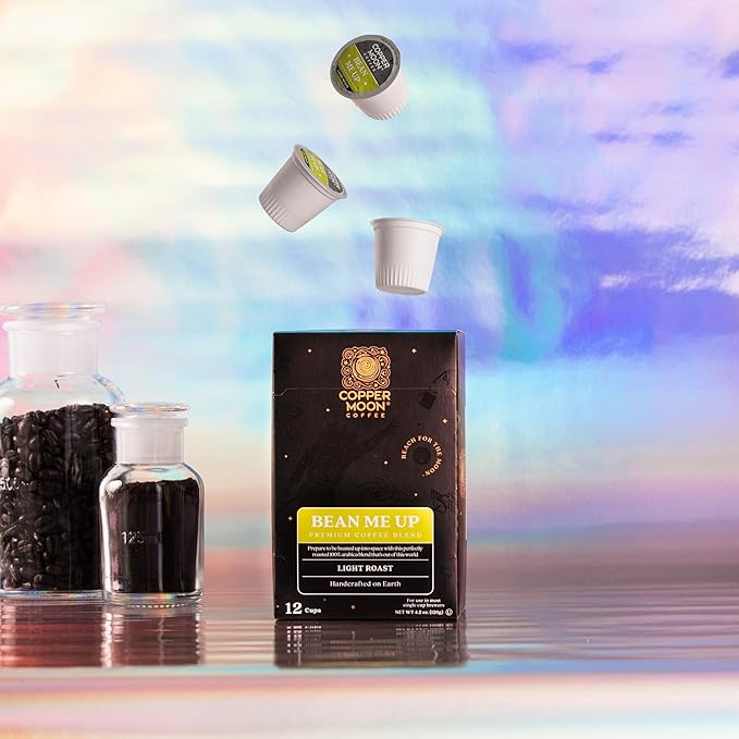 Copper Moon Single Serve Coffee Pods for Keurig K-Cup Brewers Light Roast Bean Me Up Blend 72 Count