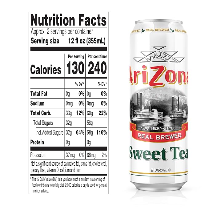 AriZona Sweet Tea - Big Can 22 Fl Oz (Pack of 24)