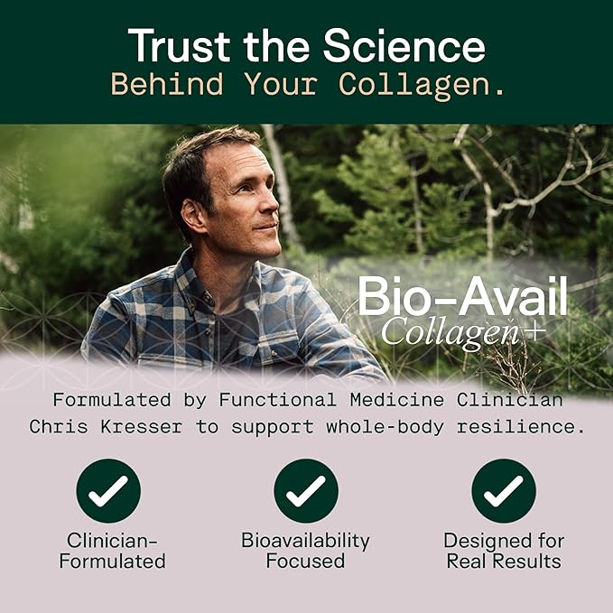 Adapt Naturals by Chris KRESSER Bio-Avail Collagen+ Grass Fed Collagen Peptides Optimized for Superior Absorption Naturally-Sourced Bio-Avail Collagen Supplements for Women and Men 30 Day Supply