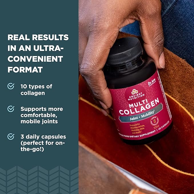 Ancient Nutrition Collagen Pills for Joint Support Multi Collagen Capsules 45 Ct Joint + Mobility Supports Joints Skin &amp Nails Exercise Recovery Paleo and Keto Friendly Gluten Free