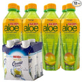 Iberia 100% Natural Coconut Water 11.1 Oz (Pack Of 4)+ Iberia Aloe Vera Drink with Pure Aloe Pulp Mango 16.9 fl oz. (Pack of 8)