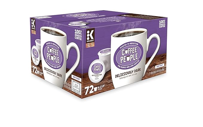 Coffee People Deliciously Dark Single-Serve Keurig K-Cup Pods Dark Roast Coffee 72 Count