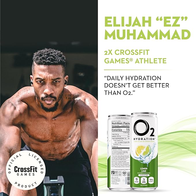 O2 Lemon Lime Post Workout Recovery Drink - Powerful Electrolyte Drink for Daily Hydration