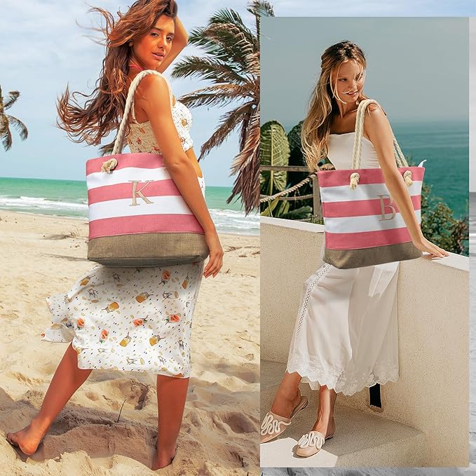 YOOLIFE Beach Bags for Women - Travel Canvas Beach Tote Pool Waterproof Bag Travel Essentials Gifts for Women Birthday
