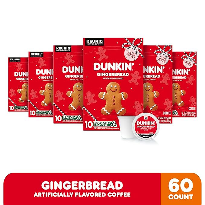 Dunkin’ Gingerbread Artificially Flavored Coffee K-Cup Pods 60 Ct.
