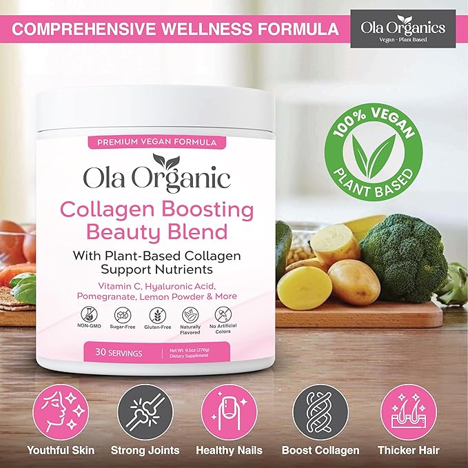 Collagen Booster Powder – Collagen Support with Hyaluronic Acid – Supports Hair Skin Nails &amp Joints – Premium Non-GMO Formula (300g Jar)