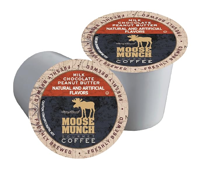 Moose Munch Single Serve Coffee (4/18 Count Boxes Milk Chocolate Peanut Butter)