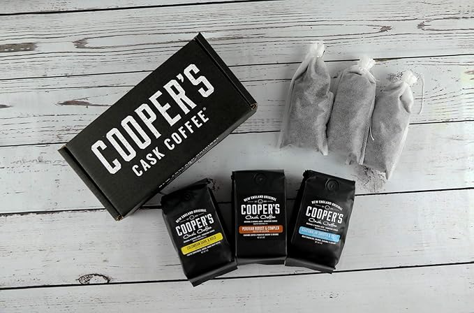 Espresso Coffee Box Set - Ground 3 Bag Gift or Sample Set 24oz and Cold Brew Coffee Box Set - 6 Filter Bags Included - Ground 1.5 lbs