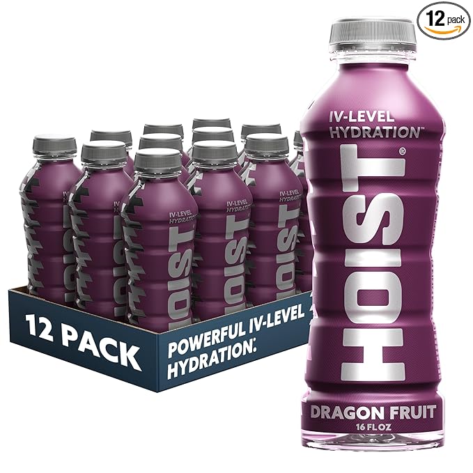 HOIST Premium Military Hydration Electrolyte Drink Powerful IV-Level Hydration Clinically Proven Performance Drink Dragon Fruit 16 Fl Oz (Pack of 12)