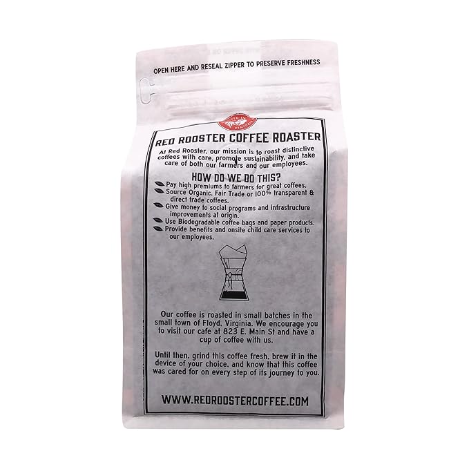 Red Rooster Coffee Organic Floyd Farmhouse Breakfast Blend – Light-Medium Roast Whole Bean Coffee – Notes of Toasted Almond Red Plum Caramel &amp Sunflower Butter – 5LB – USDA Organic Fair Trade