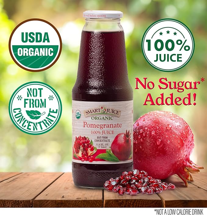 Smart Juice Organic Pomegranate Juice - 33.8 fl oz (1L) - (Case of 6)