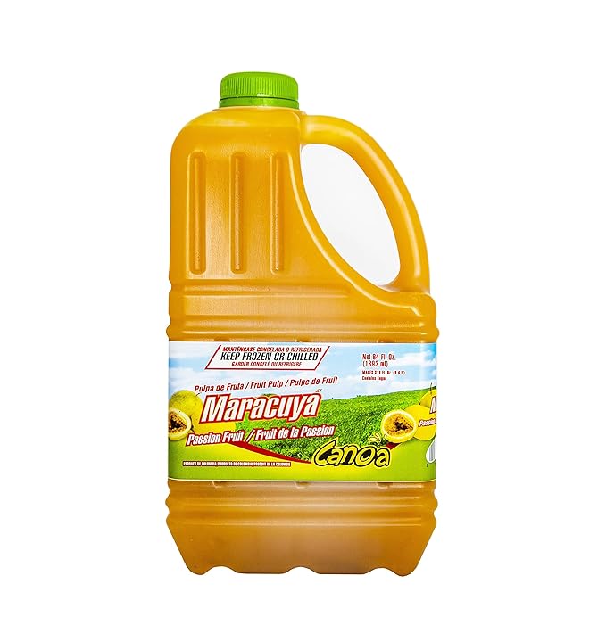 Canoa Fruit Pulp - Made With Real Fruit - 64 Fl Oz - Make Juices Cocktails Desserts and More - Choose From Many Flavors - Passion Fruit