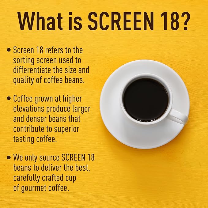 Screen 18 Specialty Grade Premium Kenya AA Coffee Beans Single Origin Medium Dark Roast Whole Beans 1 LB (Pack of 2)