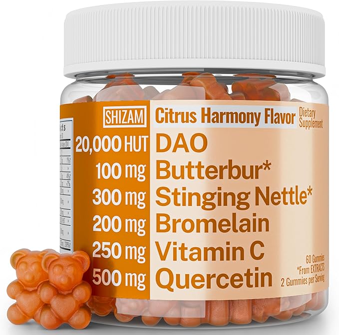SHIZAM DAO Bromelain Enzyme Gummies with Butterbur Quercetin Stinging Nettle Root Extract DAO Diamine Oxidase Enzyme Powder Tincture Tablet Tea Alt Supplement Leaf 500mg