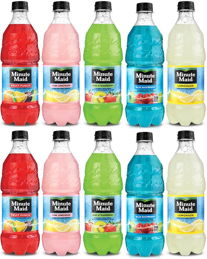 Minute Maid Fruit Punch 5 Flavors Variety Pack Lemonade And Fruit Drinks 20 Oz (Pack of 10)