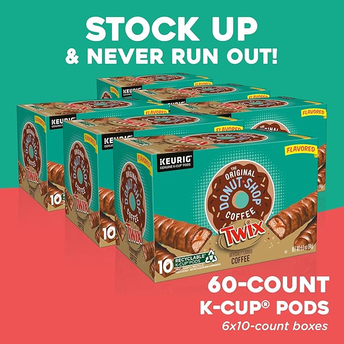 The Original Donut Shop TWIX Coffee Keurig Single Serve K-Cup Pods 60 Count (6 Packs of 10)
