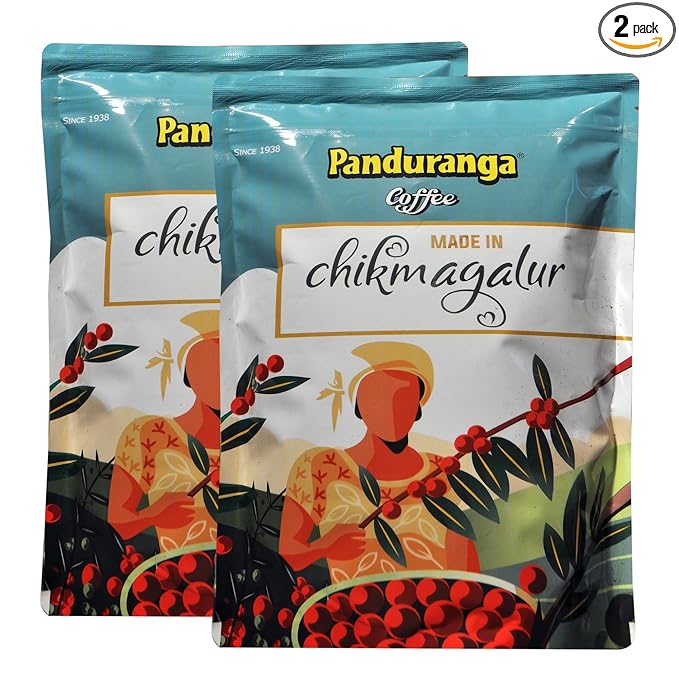 Panduranga Coffee | Made in Chikmagalur | Single Origin Specialty Coffee | 80% Coffee &amp 20% Chicory- 500grams (Pack of 2) (2 1000g)
