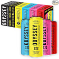 Odyssey Functional Energy Drink for Focus Cognition &amp Mood Support 12 Pack - Adaptogenic Drink with 222mg Green Tea Caffeine Lion’s Mane Cordyceps L-Theanine &amp Ginseng - Variety Pack