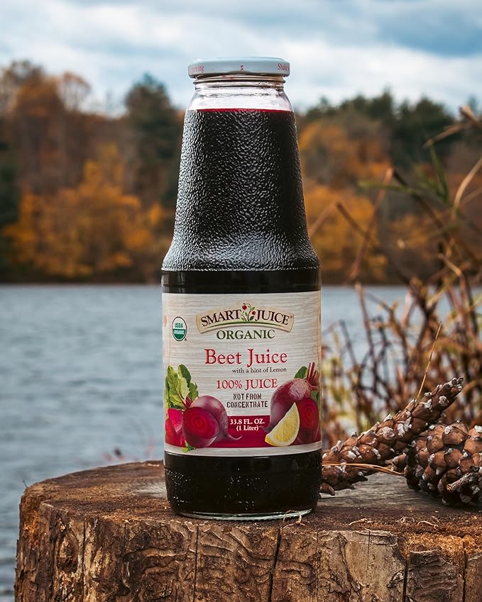 Smart Juice Organic Beet Juice - 33.8 fl oz (1L) - (Pack of 6) 100% Juice Not From Concentrate