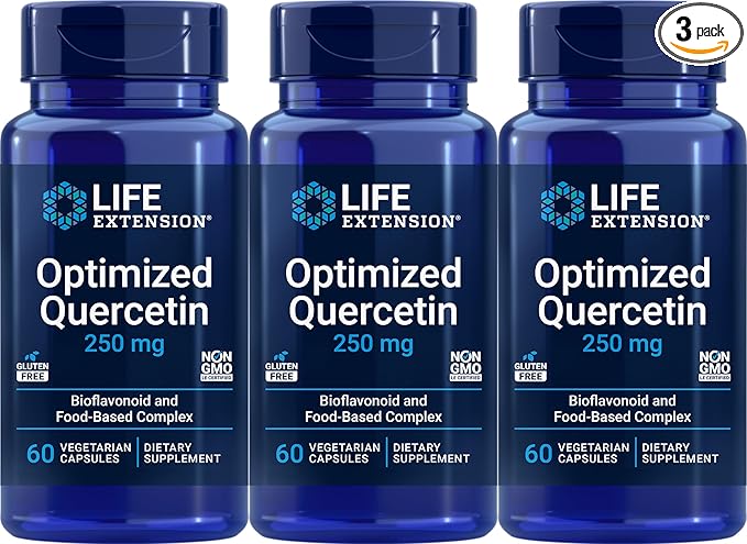 Life Extension Optimized Quercetin Capsules 60 Vegetarian Capsules (Pack of 3)