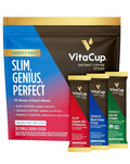 VitaCup Instant Coffee Sticks Slim w/Garcinia for Diet &amp Metabolism Keto Genius w/MCT Oil for Energy &amp Focus 10ct &amp Low Acid USDA Organic Chemical Free Perfect 10ct Coffee 30ct Bundle