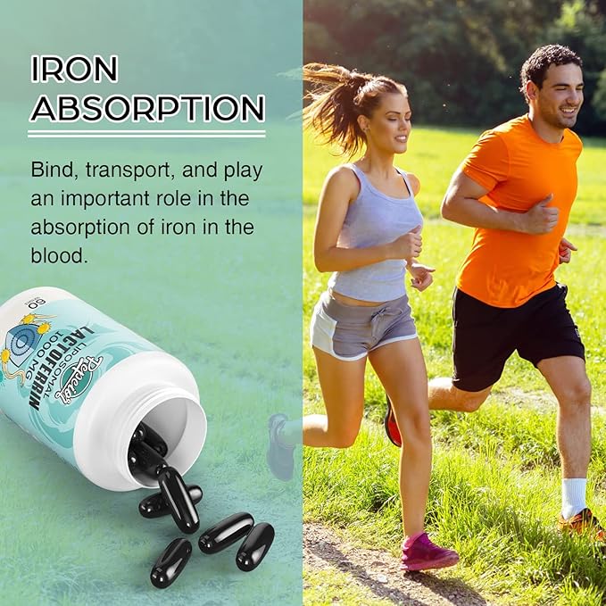 Liposomal Bovine Lactoferrin 1000 mg - for Iron Absorption &amp Immune Function Lactoferrin Supplements for Adults 60 Softgels (2 Bottle)