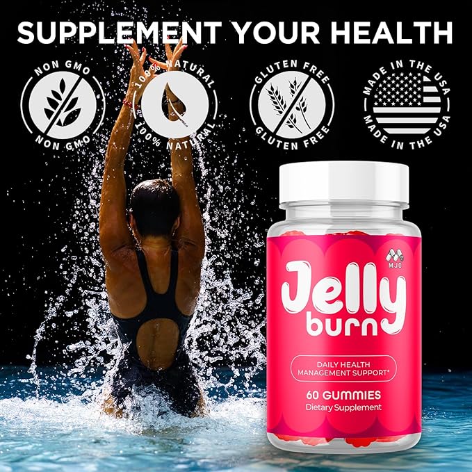 (3 Pack) Jelly Burn Gummies Official JellyBurn Gummys with Natural Ingredient Advanced Health &amp Wellness Vitamin Supplement Formula Max Strength Active Lifestyle Multivitamin Support (180 Gummi