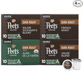 Peet's Coffee Keurig K-Cup Pods Dark Roast Variety Pack 100% Arabica Coffee - Major Dickason's Blend French Roast Organic Alma De La Tierra House Blend 40 Count (4 Boxes of 10 K-Cup Pods)