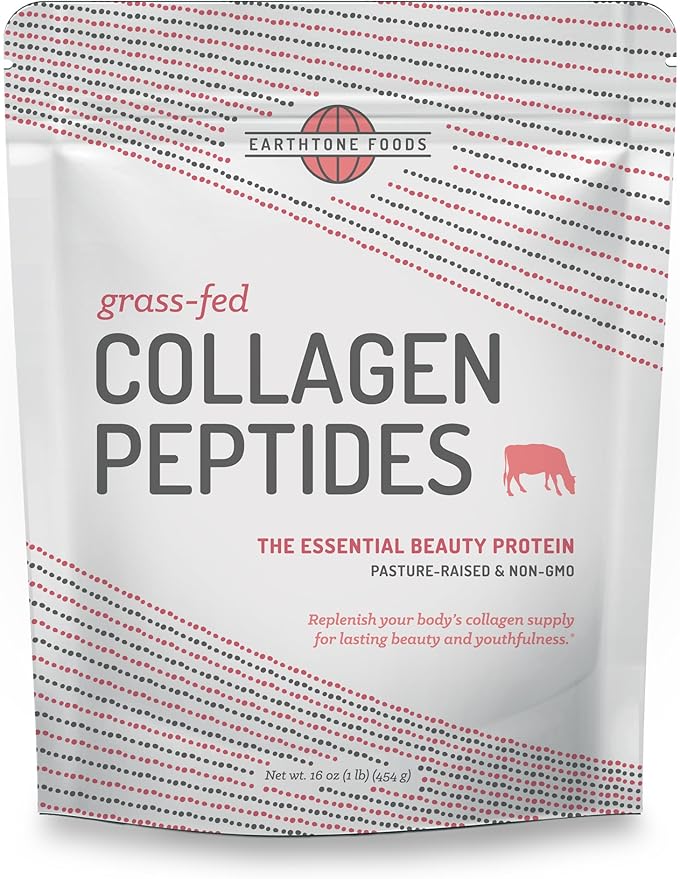 EARTHTONE Collagen Peptides Powder | Paleo-Friendly Hydrolyzed Grass-Fed Non-GMO Protein 16 oz
