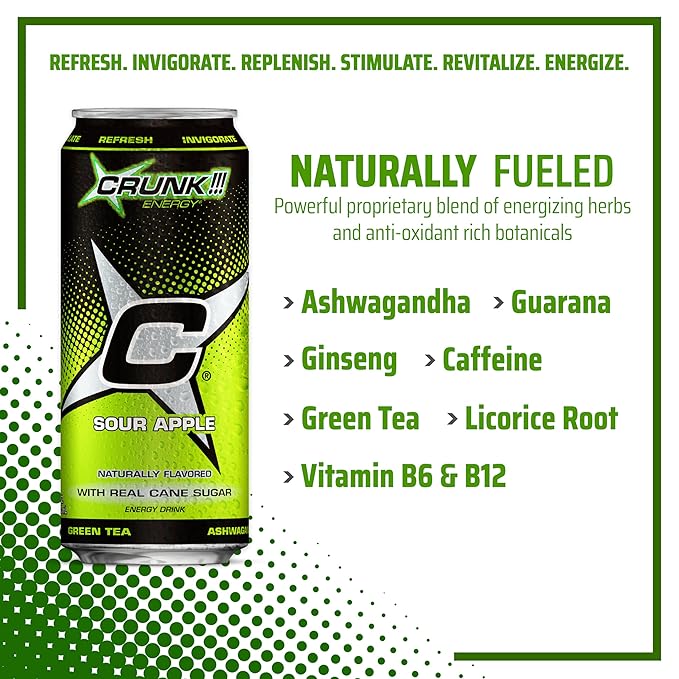 CRUNK!!! Energy Sour Apple 16oz 24pack