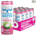 C2O - Coconut Water with Ginger Lime &amp Turmeric (12 Pack) - Made with Fresh Coconut Water - Plant Based - Non GMO - Canned Water - Natural Hydration Electrolytes &amp Potassium - 12 Cans 17.