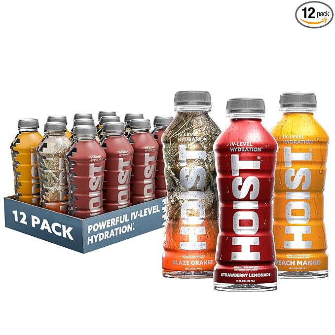 HOIST Premium Military Hydration Electrolyte Drink Powerful IV-Level Hydration Clinically Proven Performance Drink Variety Pack 16 Fl Oz (Pack of 12)