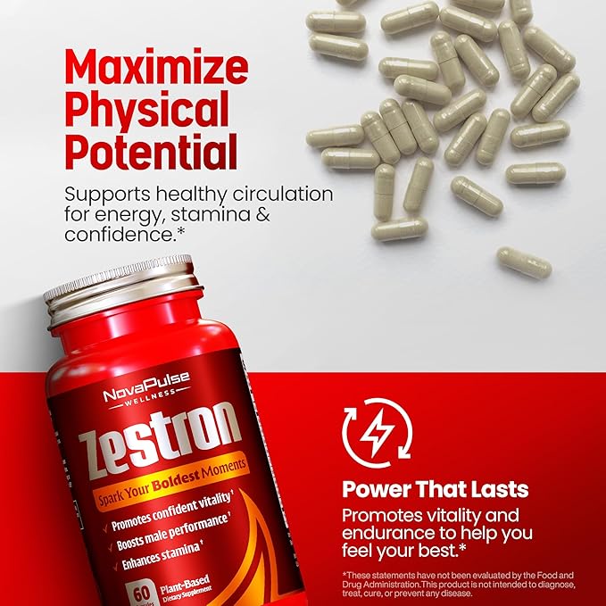 Male Enhancing Supplement Fast Acting Enlargement Pills for Men - Enhanced Size Drive Blood Flow Libido Testosterone Booster Strength Endurance - Boost Performance &amp Confidence - 60 Capsules