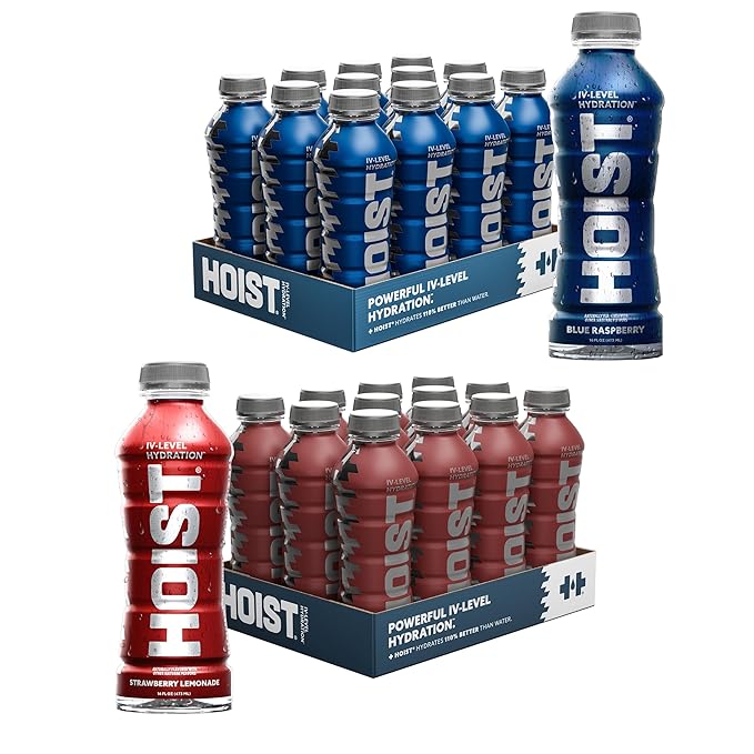 HOIST Premium Military Hydration Electrolyte Drink – Strawberry Lemonade &amp Blue Raspberry Twin-Pack (2×12-Pack) – IV-Level Electrolytes for Rapid Hydration &amp Performance