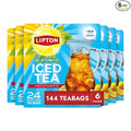 Lipton Decaf Black Iced Tea Bags Family Size Zero Calories 144 Total Tea Bags (24ct - Pack of 6)