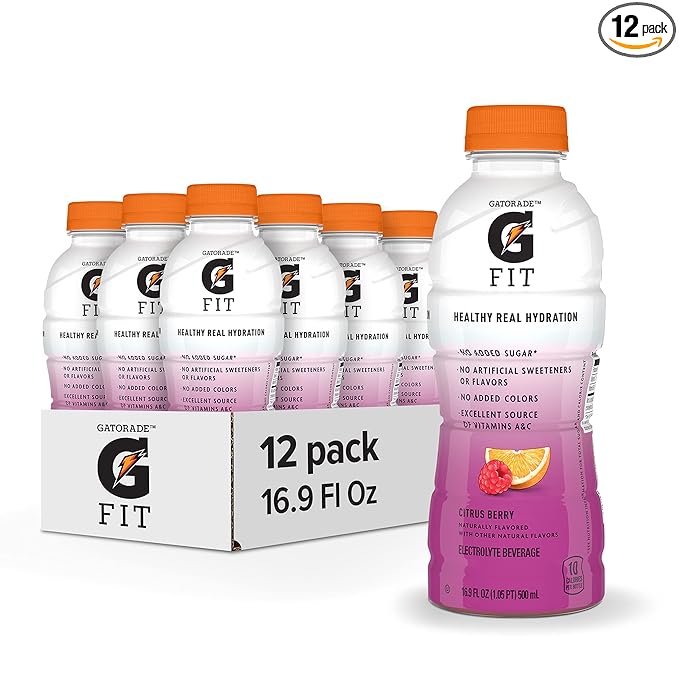 Gatorade Fit Citrus Berry Electrolyte Beverage 16.9 Fl Oz Bottles 12 Pack