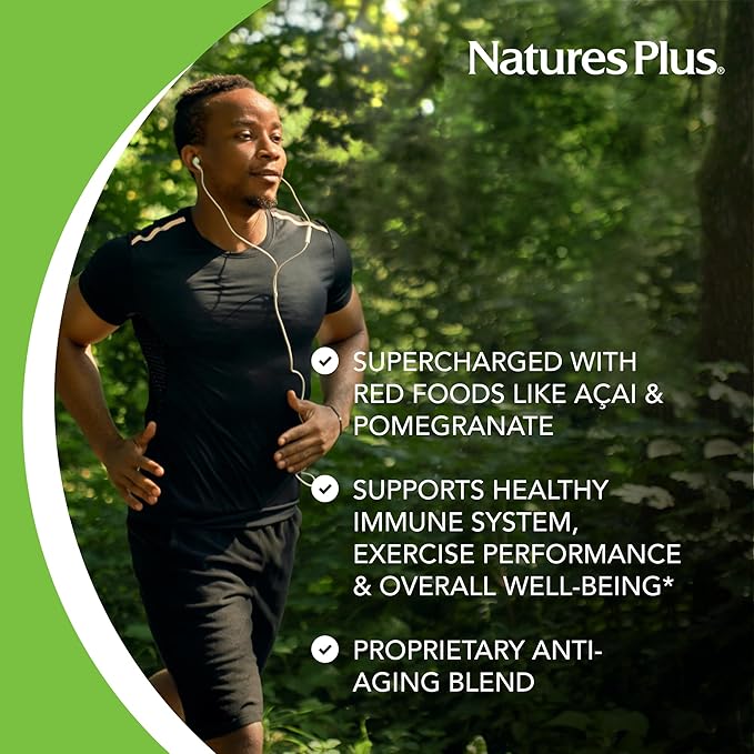 NaturesPlus Source of Life RED Multivitamin Liquid - 30 oz Pack of 2 - Energy &amp Immune Support - with Exotic Red Fruits Lycopene &amp Lutein - Vegetarian &amp Gluten Free - 60 Total Servings