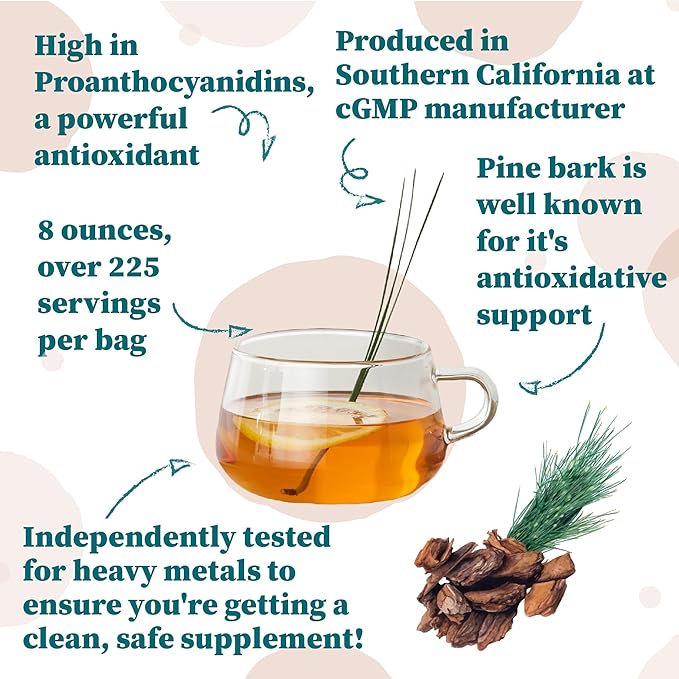 Nature Restore Pine Bark Extract Powder 8 ounces/226 Grams Standardized to 95 Percent Proanthocyanidins Vegan Gluten Free Non GMO