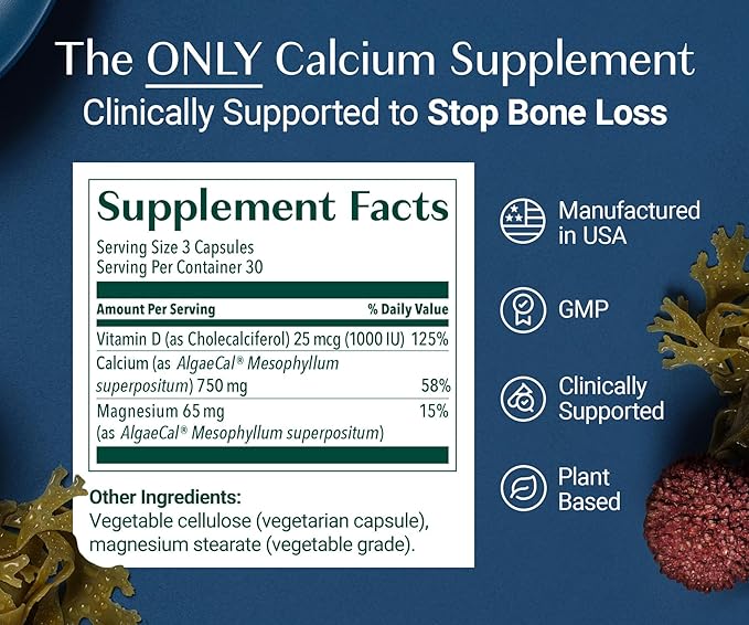 ALGAECAL Calcium Vitamin D3 &amp Collagen Bundle – Collagen with Clinically-Supported Verisol Fortibone &amp Fortigel Plus 13 Bone Supporting Minerals and Vitamin ADEK for Bone Health &amp Anti-