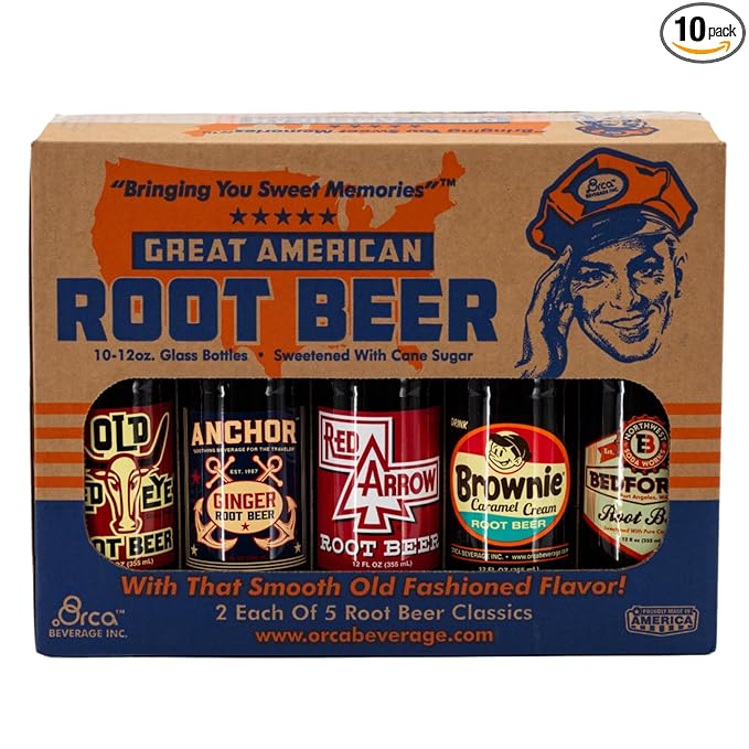 (Gift Box) Great American Root Beers 10 Pack (2 each 5 brands)