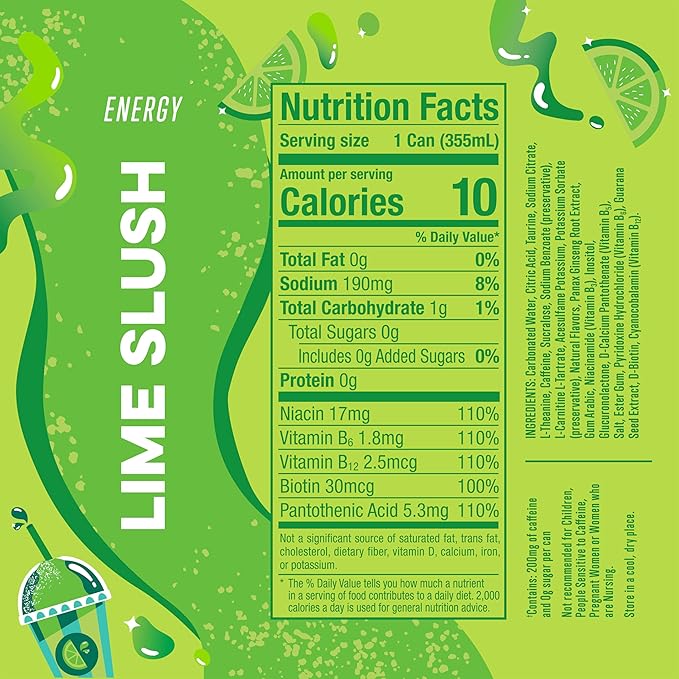 New Alani Energy Drinks Lime Slush Dream Float Hawaian Shaved Ice Variety Pack Sugar-Free Low-Calorie 200mg Caffeine Energy Boost Drink 12 fl oz (Pack of 6)