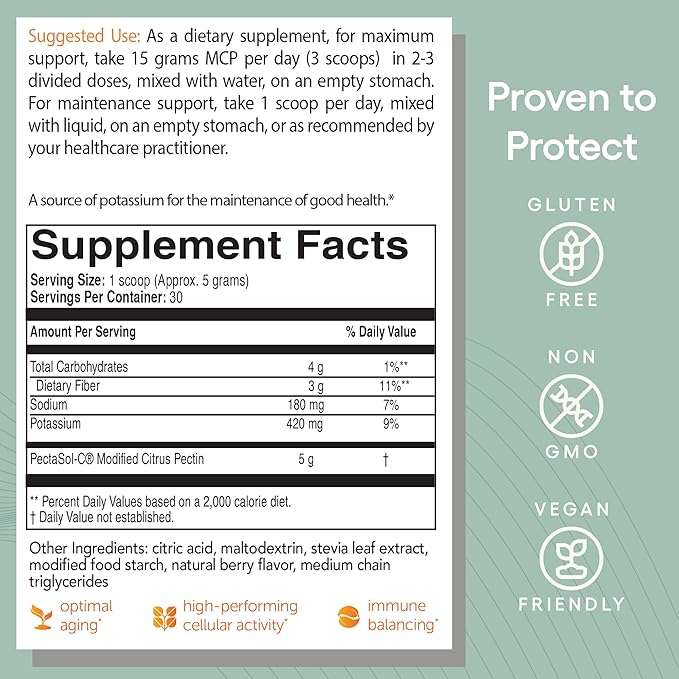 PectaSol Modified Citrus Pectin – 184g Berry Powder – Total-Body Health Supplement to Support the Heart Immune System Inflammation Response &amp Healthy Aging + Maintain Healthy Galectin-3 Levels