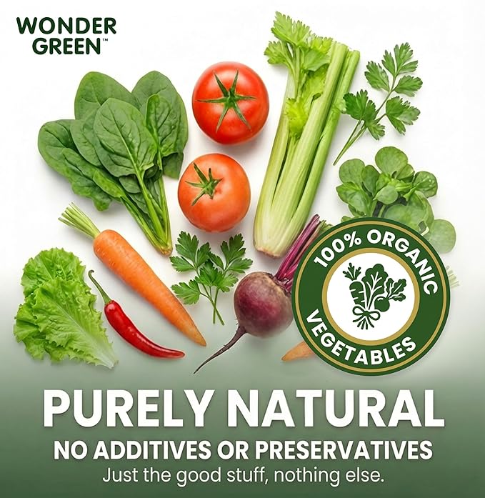 Wonder Green 100% Organic Veg8 + Cayenne Cold Pressed Juice 8.45 oz (6 Pack) | Vegetable Juice Blend All Natural No Additives or Preservatives Not from Concentrate