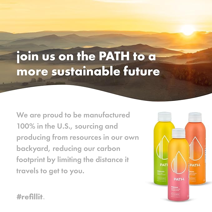 PATHWATER Variety Pack Flavored Sparkling Water - Ultra-Purified pH-Balanced Carbonated Soda Water in Aluminum Bottle - BPA-Free Light Reusable Infinitely Recyclable 20.3 fl oz (Pack of 4)