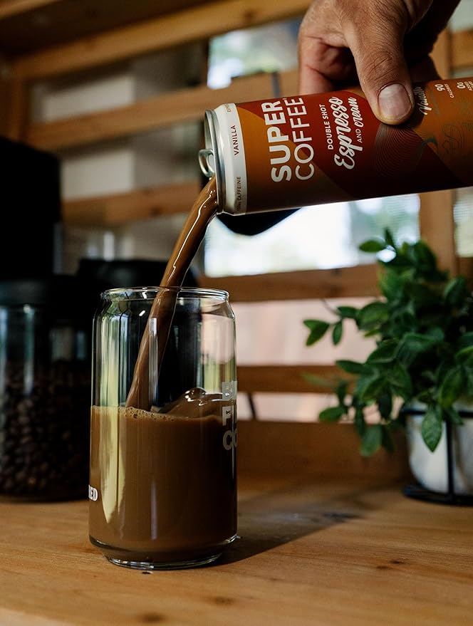SUPER COFFEE Espresso Iced Keto Coffee (0g Added Sugar 90 Calories) [Vanilla] 11 Fl Oz 12 Pack | Smart Coffee Drink - SoyFree GlutenFree